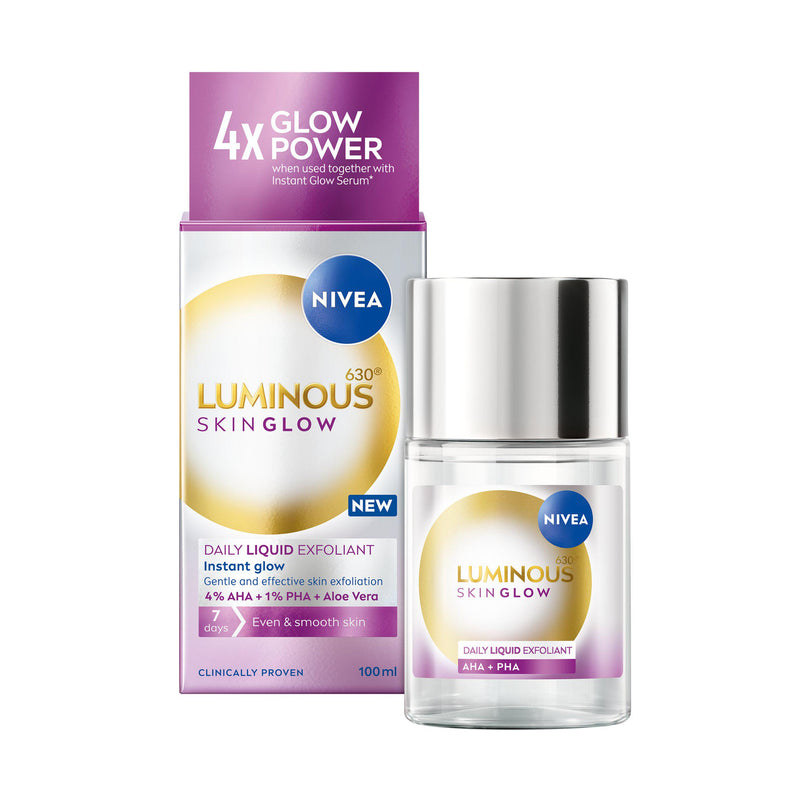Nivea Luminous630 Skin Glow Daily Liquid Exfoliator 100ml, imported from the UK