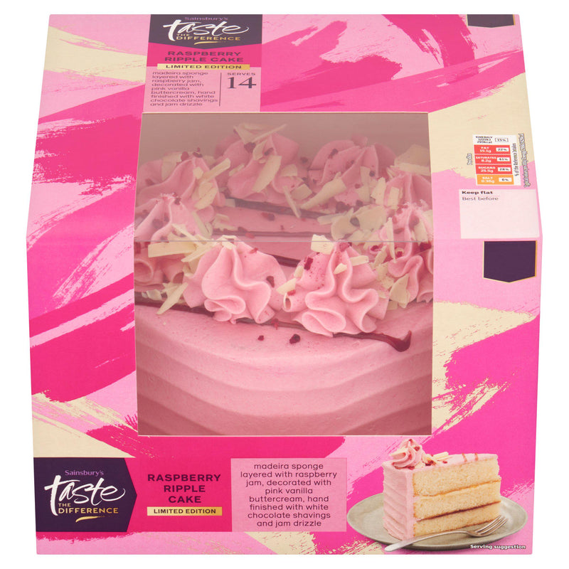 Sainsbury's Raspberry Ripple Cake Taste the Difference 955g (British brand)
