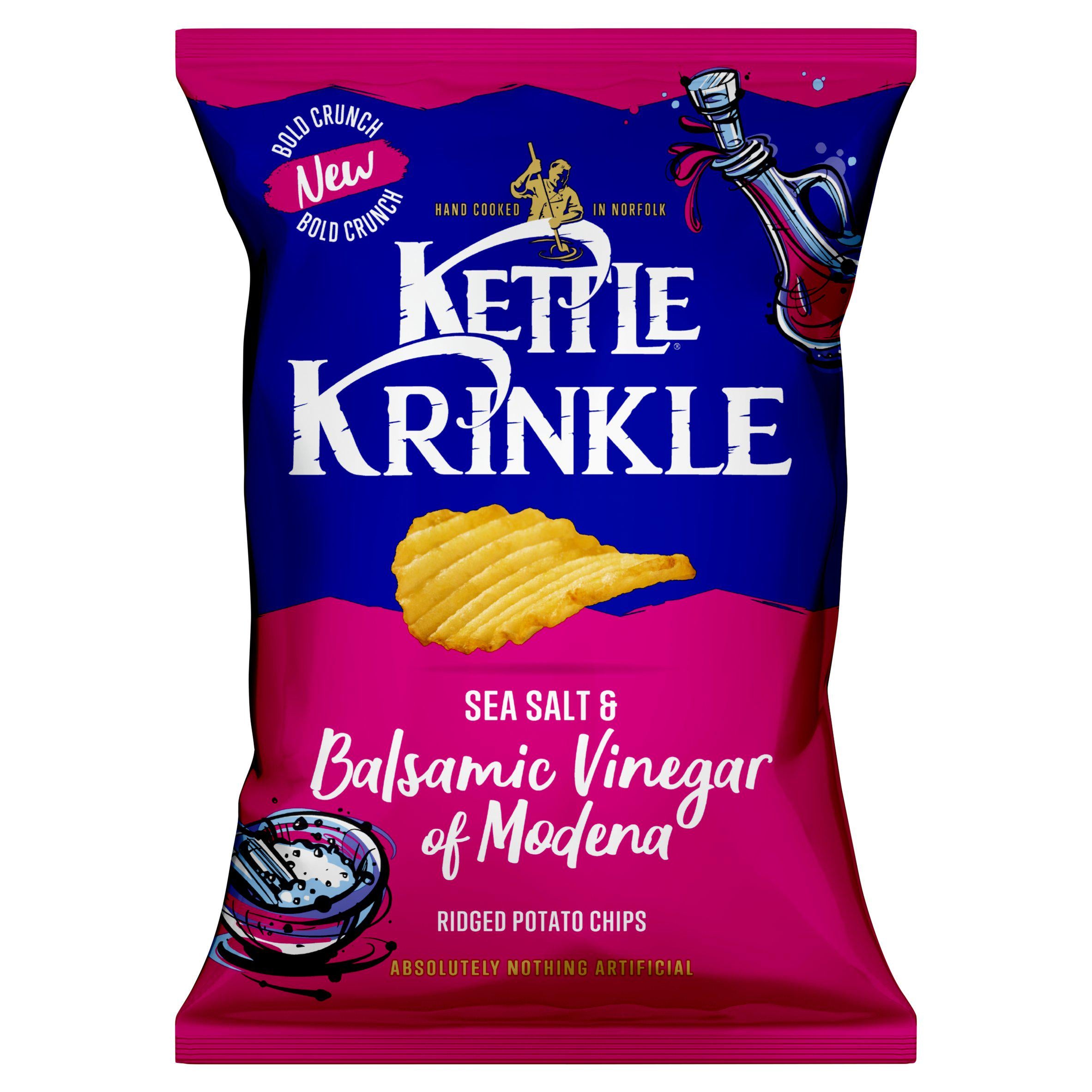 Kettle ridged crisps sea salt balsamic vinegar 130g (British brand)