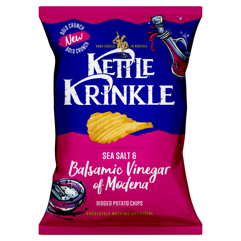 Kettle ridged crisps sea salt balsamic vinegar 130g (British brand)