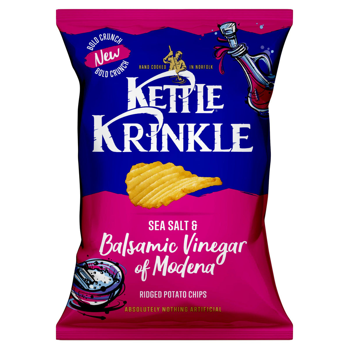Kettle ridged crisps sea salt balsamic vinegar 130g (British brand)