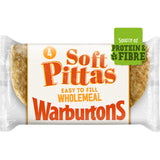 Warburtons wholemeal soft pittas bread 4 pack (British brand)