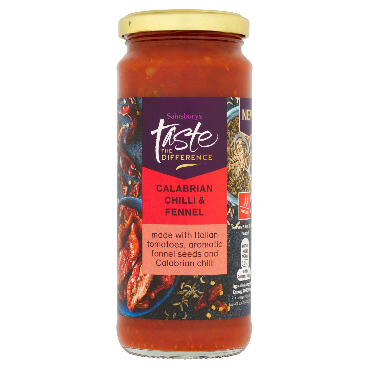 Sainsbury's Calabrian chilli fennel pasta sauce 340g - British product