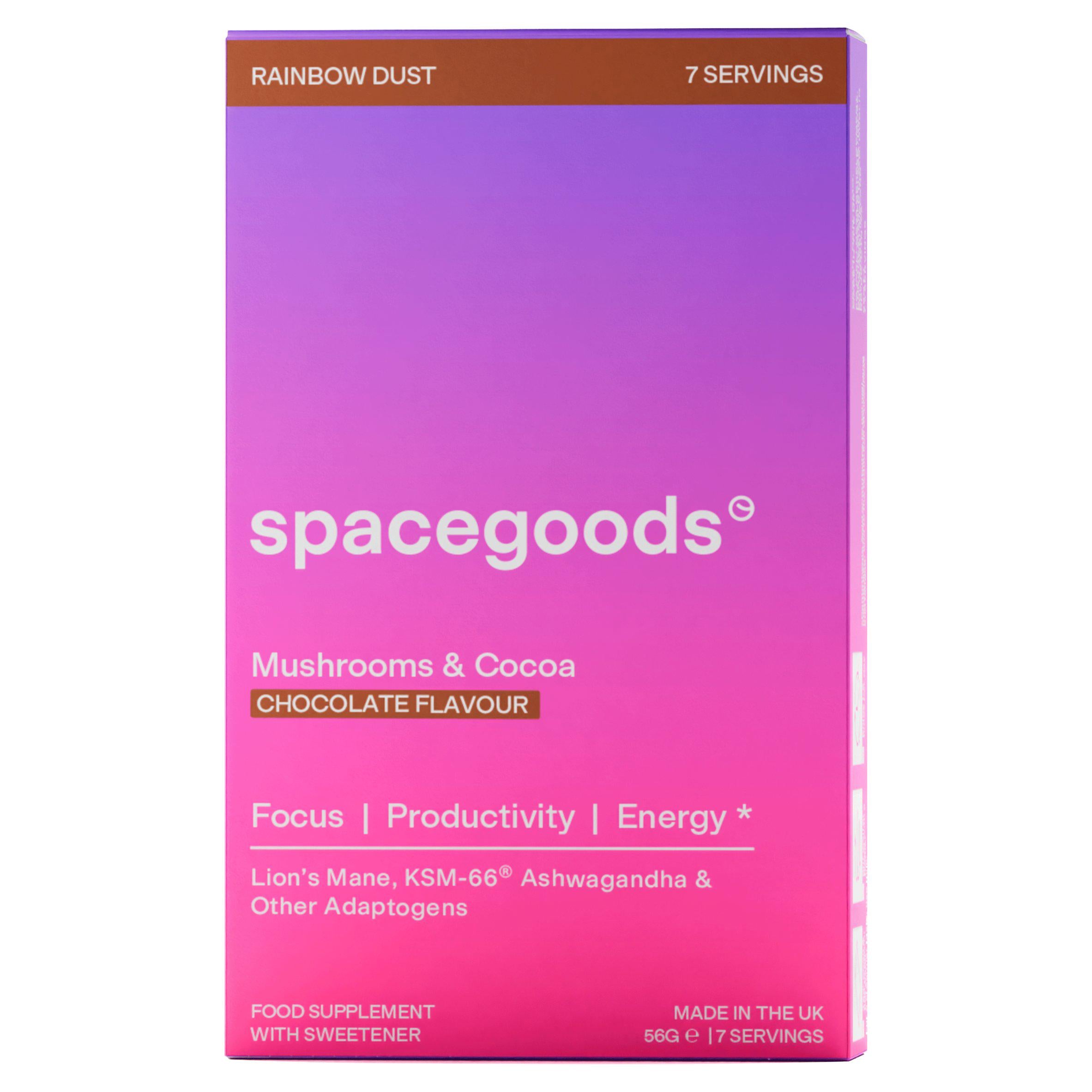 Spacegoods rainbow dust mushroom cocoa supplement 7x56g (British brand)