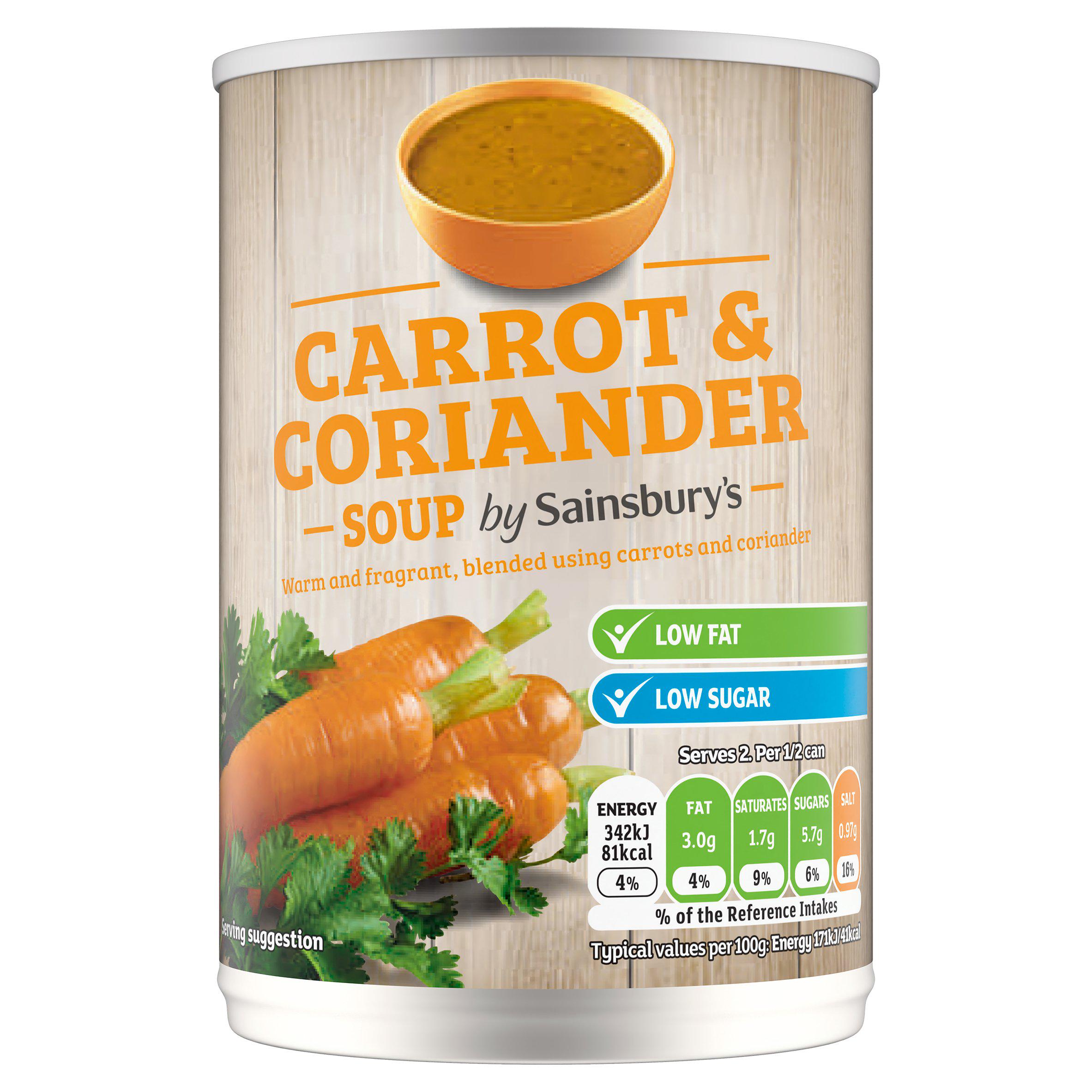 Sainsbury's Carrot & Coriander soup 400g, UK version