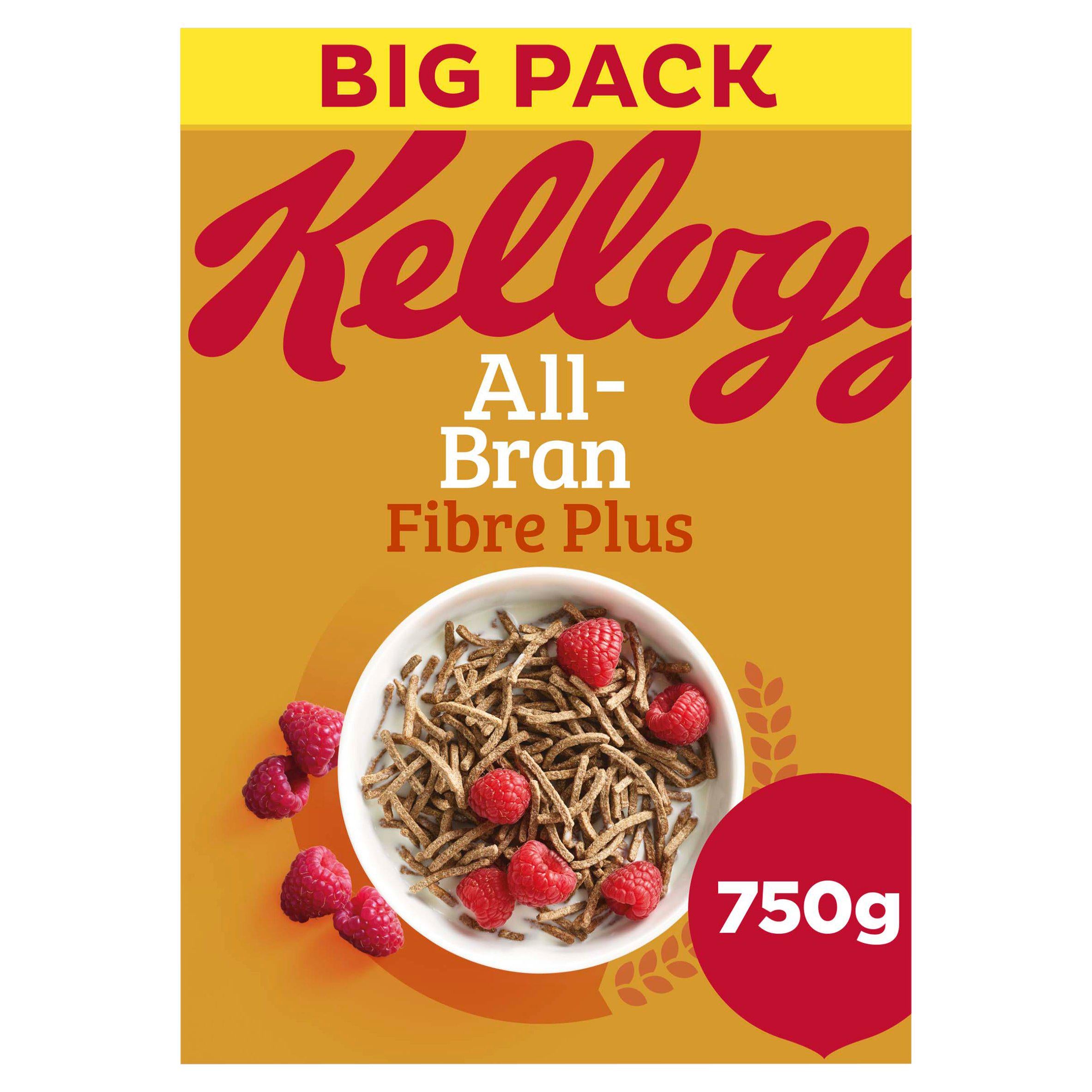 Kellogg's All-Bran breakfast cereal 750g, imported from the UK