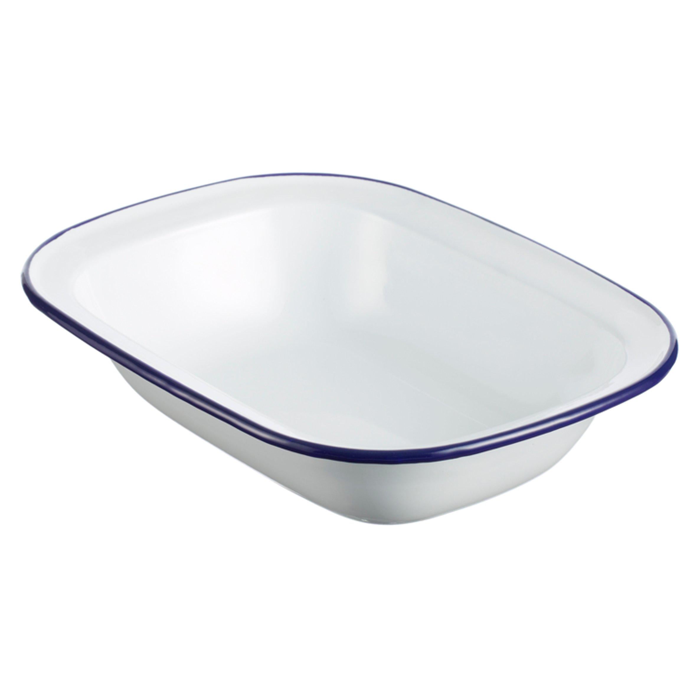 Falcon Rectangular Enamel Pie Dish Blue 24cm GOODS Sainsburys   