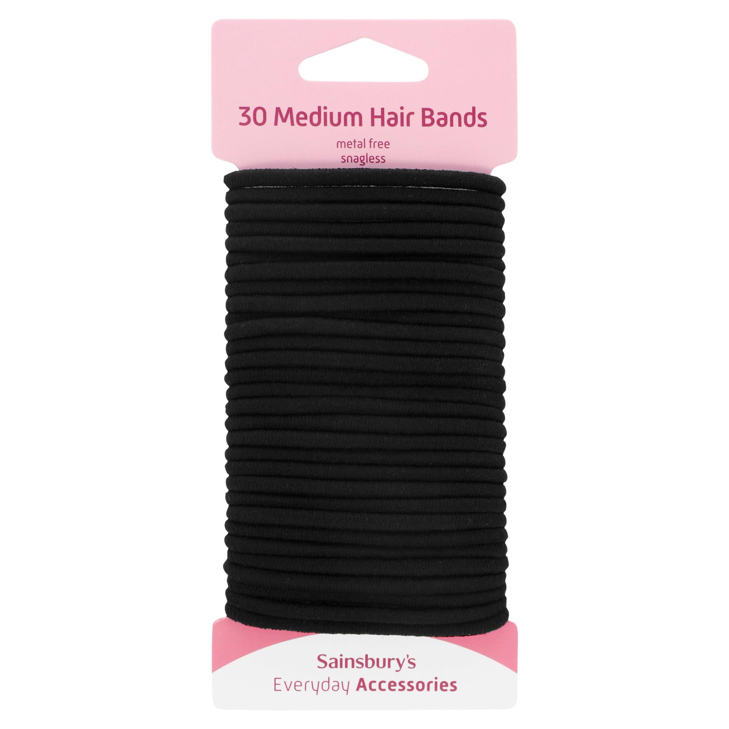 Sainsbury's hair bands black x30, imported from the UK