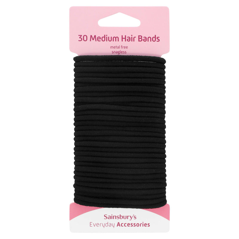 Sainsbury's hair bands black x30, imported from the UK