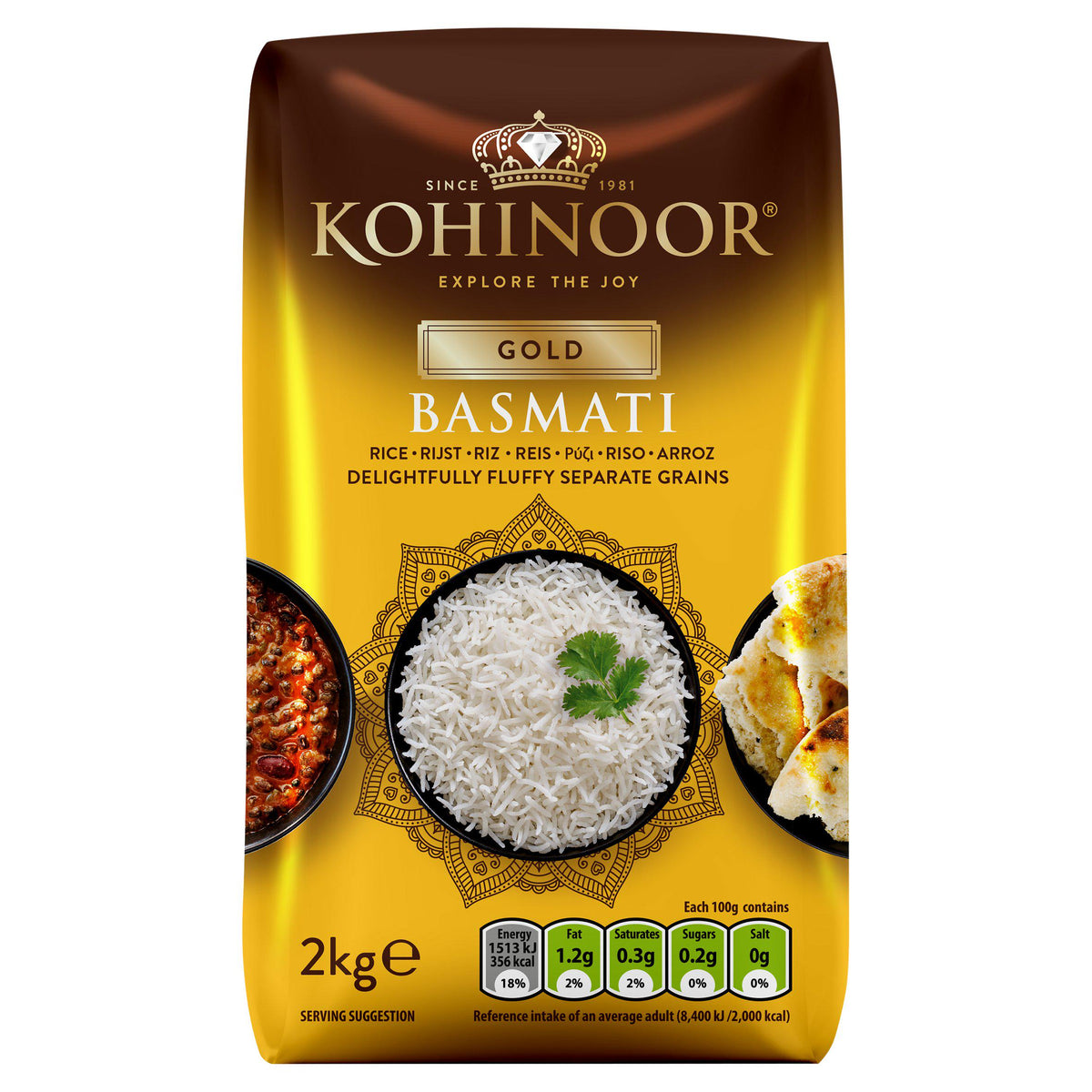 Kohinoor Gold Basmati Rice 2kg, UK version