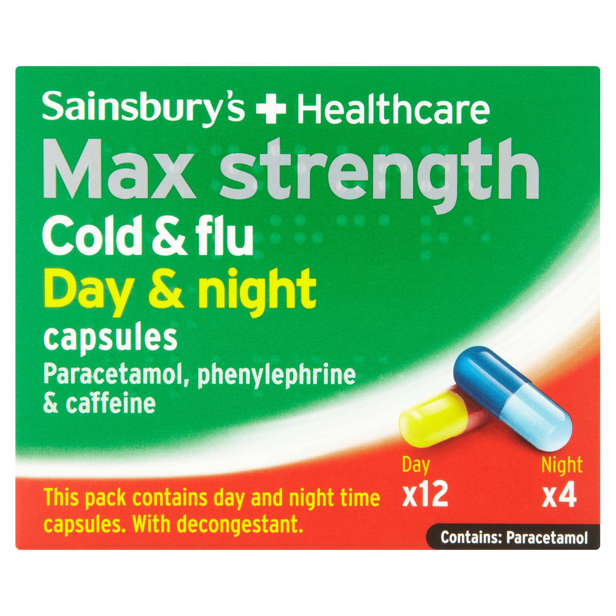 Sainsbury's Max Strength Day & Night Capsules 16 (British brand)