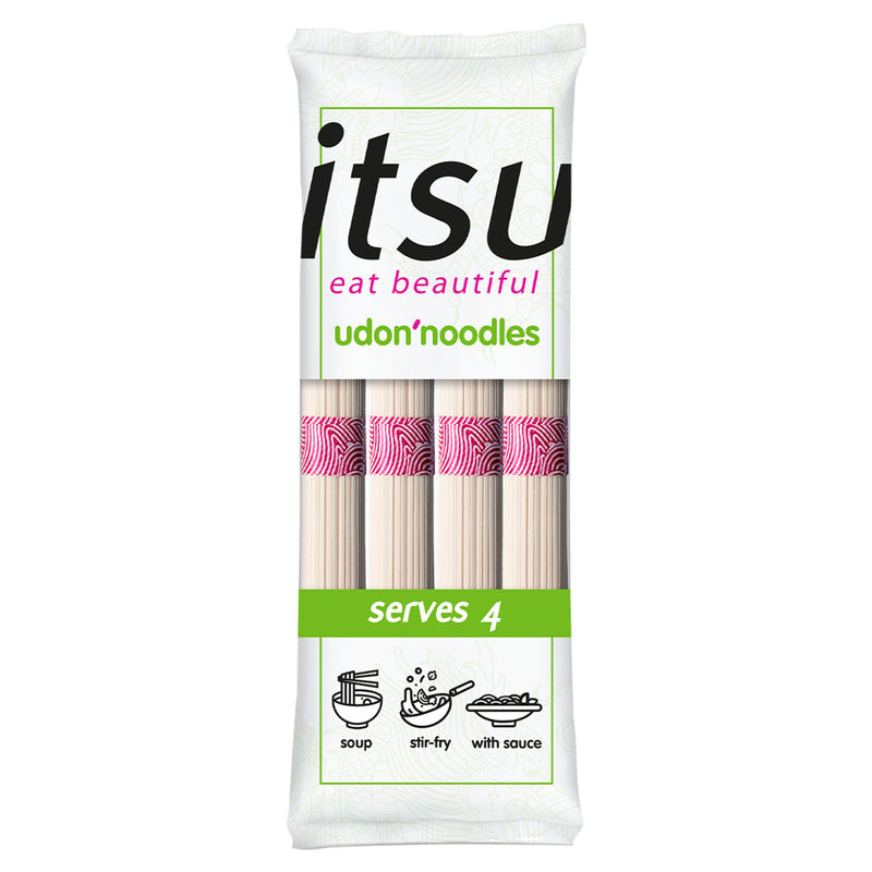 Itsu brand Udon Thick Wheat Noodles 250g Pack, UK version