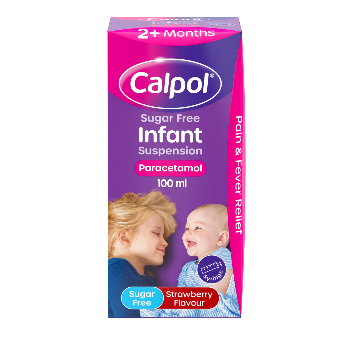 Calpol infant paracetamol suspension sugar-free 100ml - British product