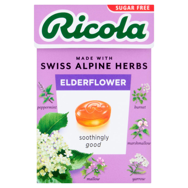 Ricola sugar free elderflower drops 45g - British product