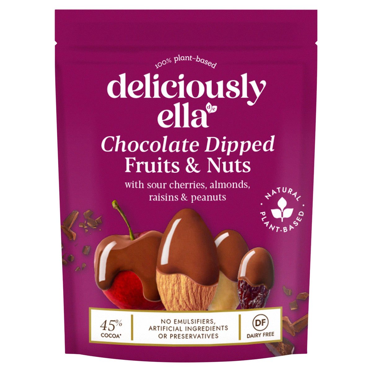 Deliciously Ella chocolate dipped fruits and nuts 90g (British brand)