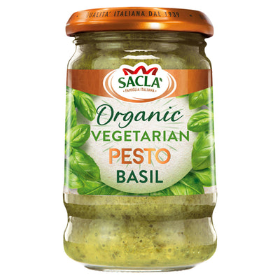 Sainsburys Sacla Organic Basil Pesto 190g- Buy online at McGrocer