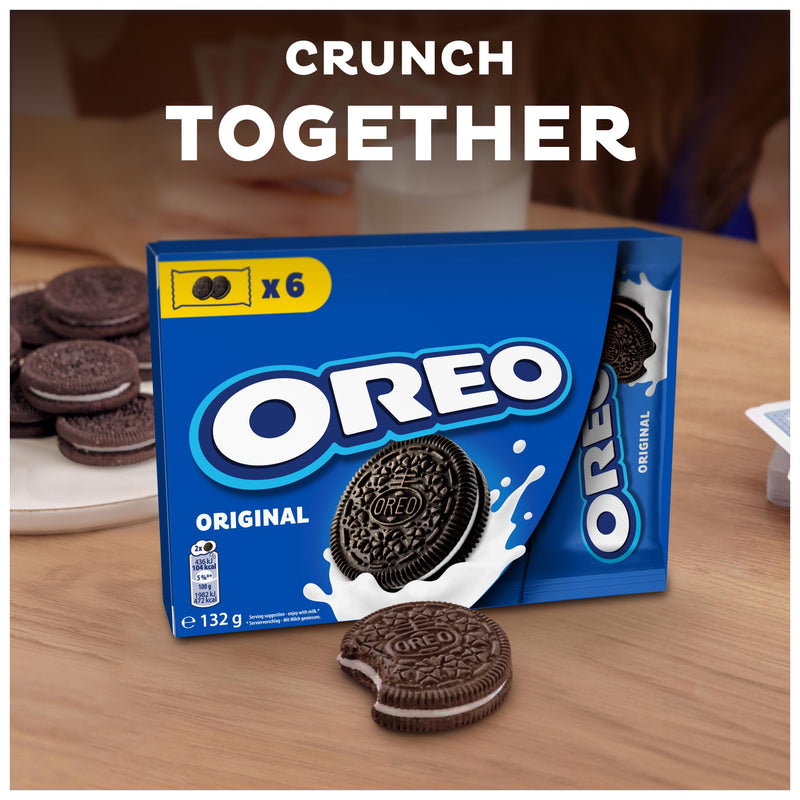 Oreo vanilla chocolate sandwich biscuits 6x22g, imported from the UK
