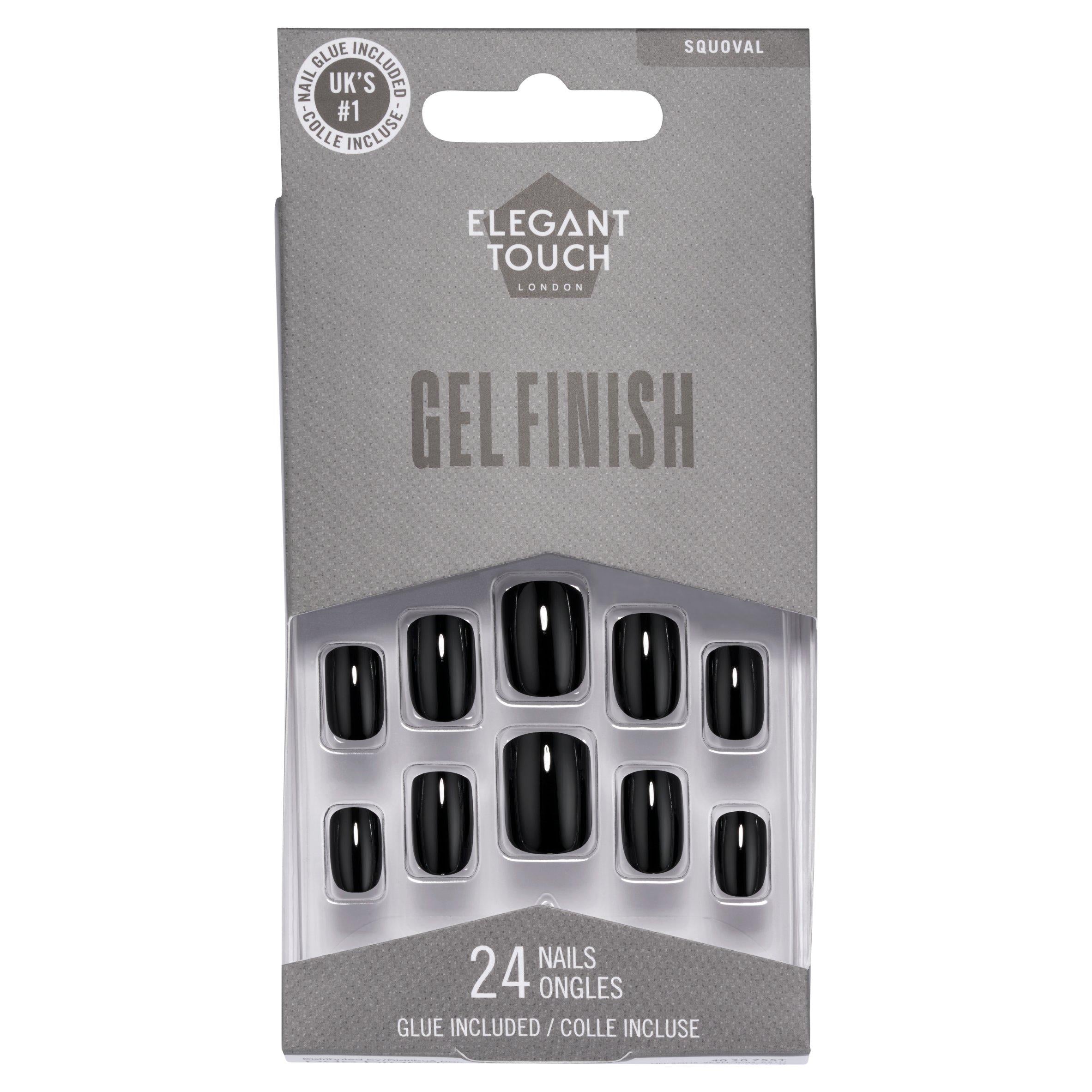 Elegant Touch Nail Glue Midnight Black bottle - British product