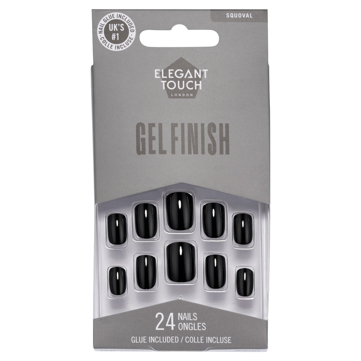Elegant Touch Nail Glue Midnight Black bottle - British product