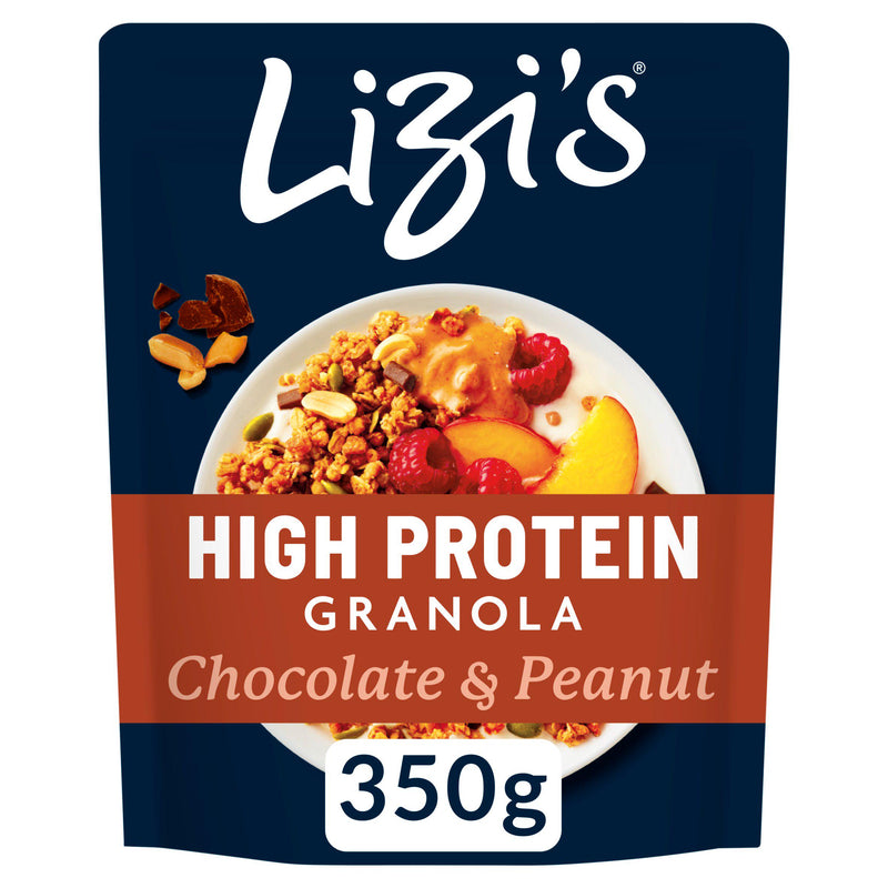 Lizi's high protein chocolate peanut granola 350g, imported from the UK