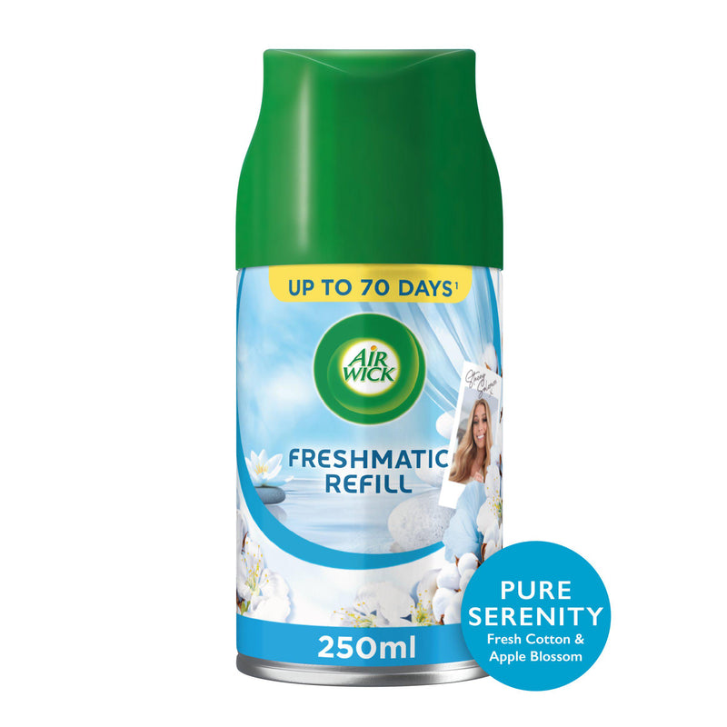 Air Wick Fresh Cotton & Apple Blossom 250ml, imported from the UK