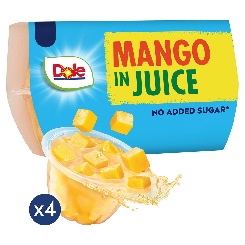 Dole Mango In Juice Fruit Snacks 4x113g