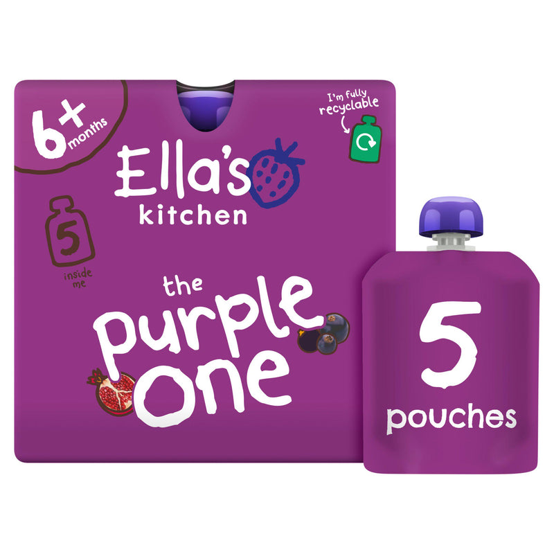 Ella's Kitchen baby smoothie pouch purple multipack 5x90g - British product