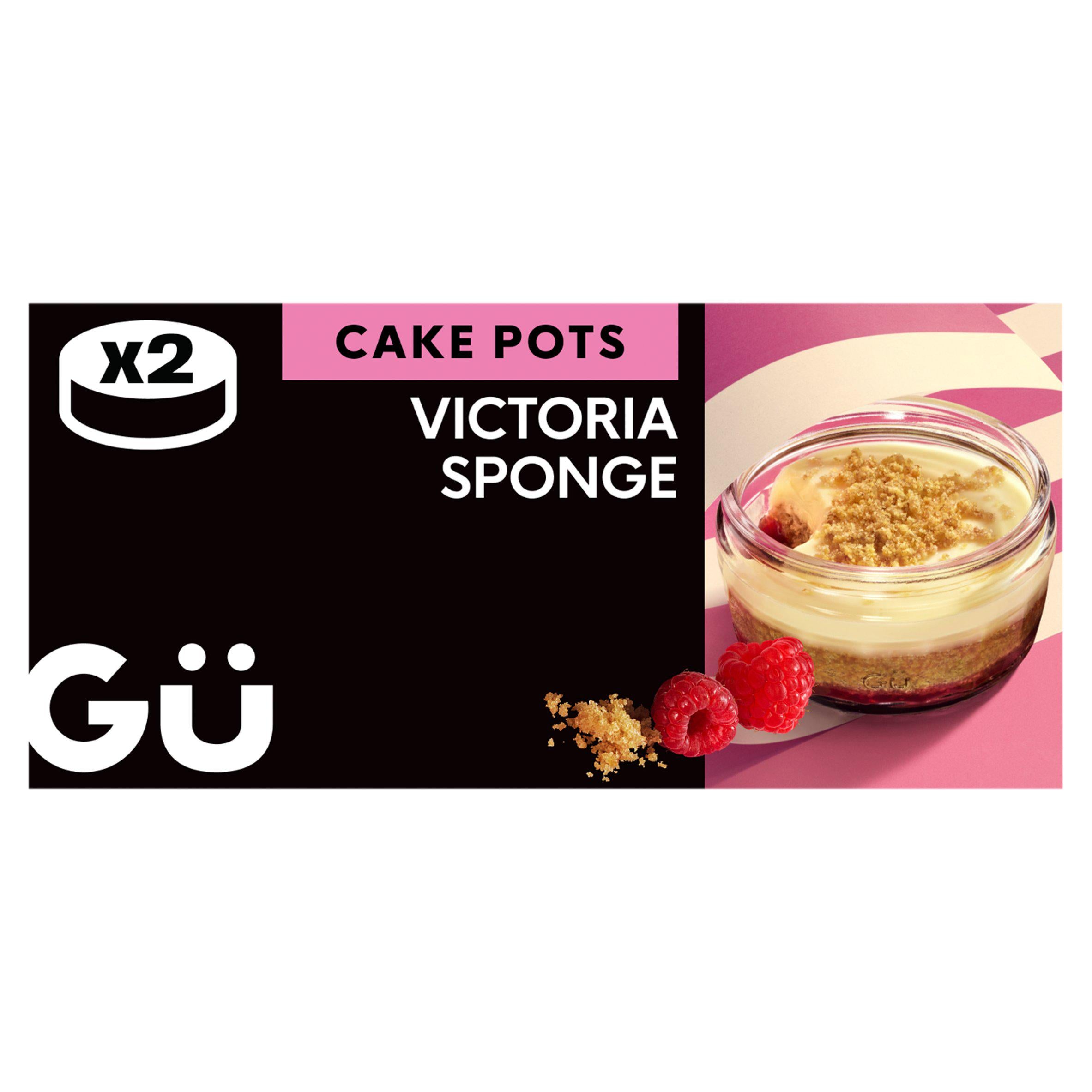 Gü Victoria Sponge Cake Pots 2x74g dessert, UK version