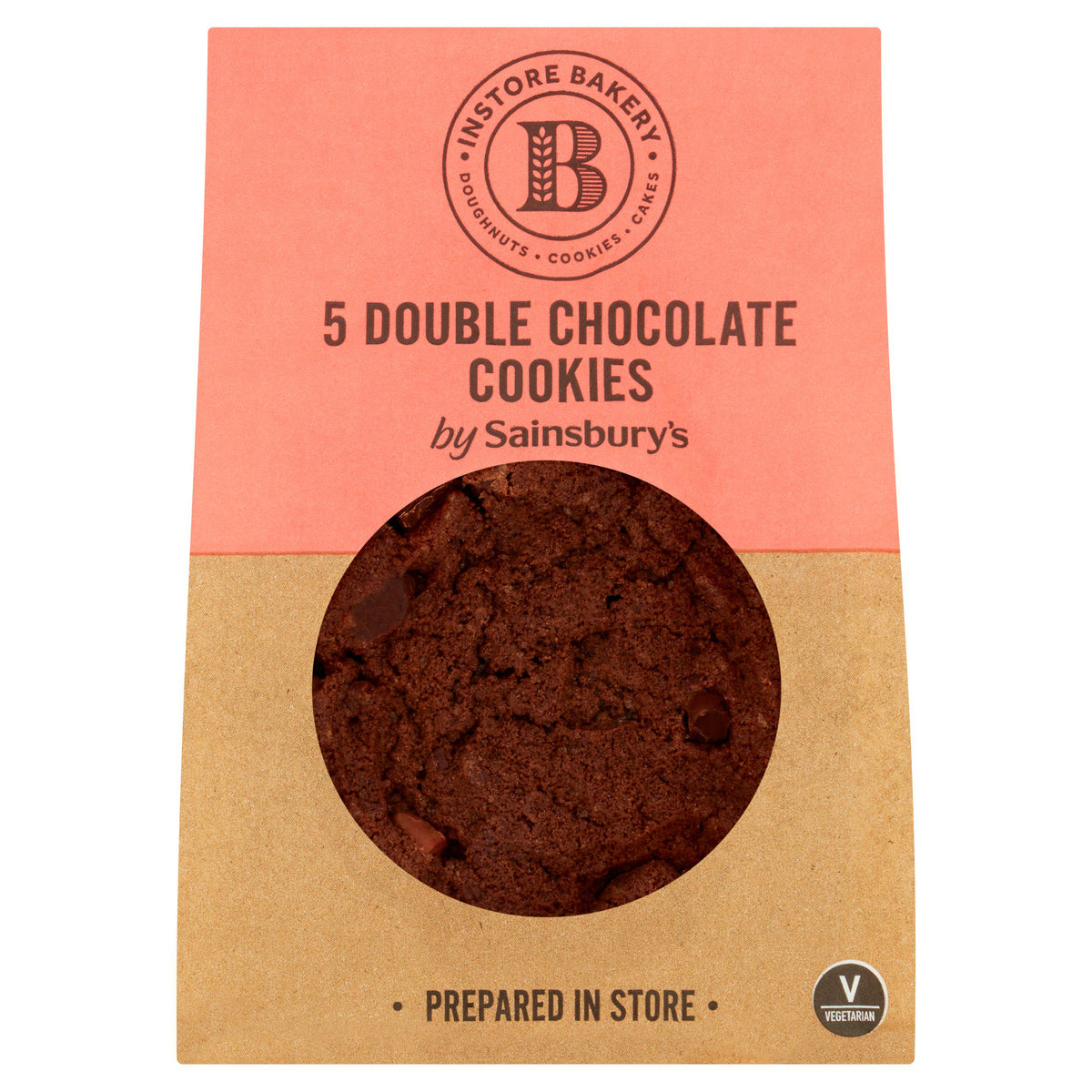 Sainsbury's double chocolate cookies pack of five, UK version