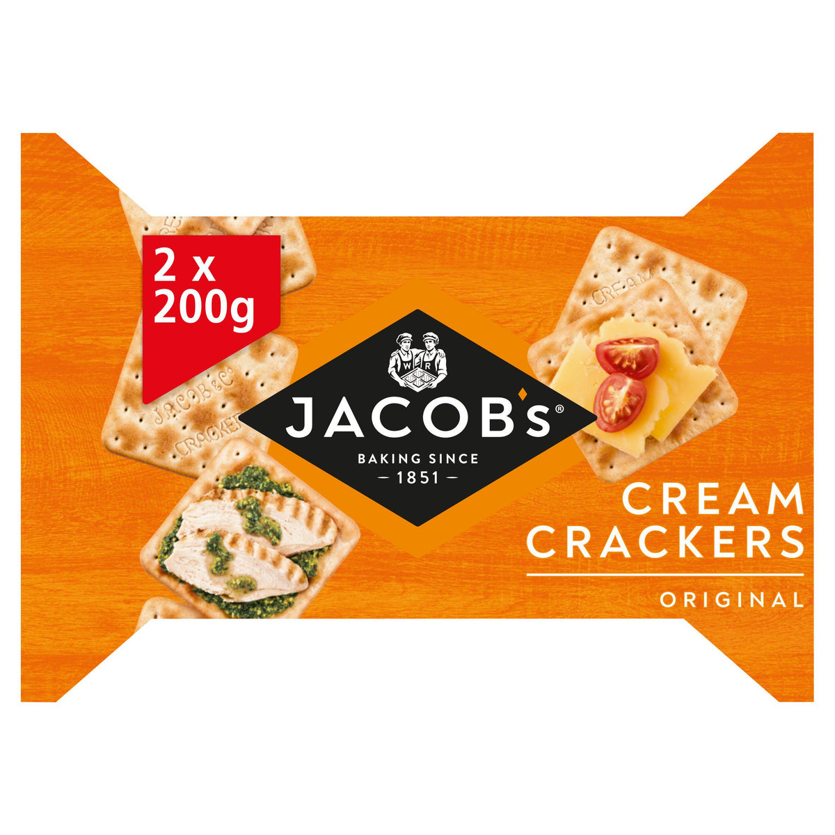 Jacob's cream crackers 2x200g, imported from the UK