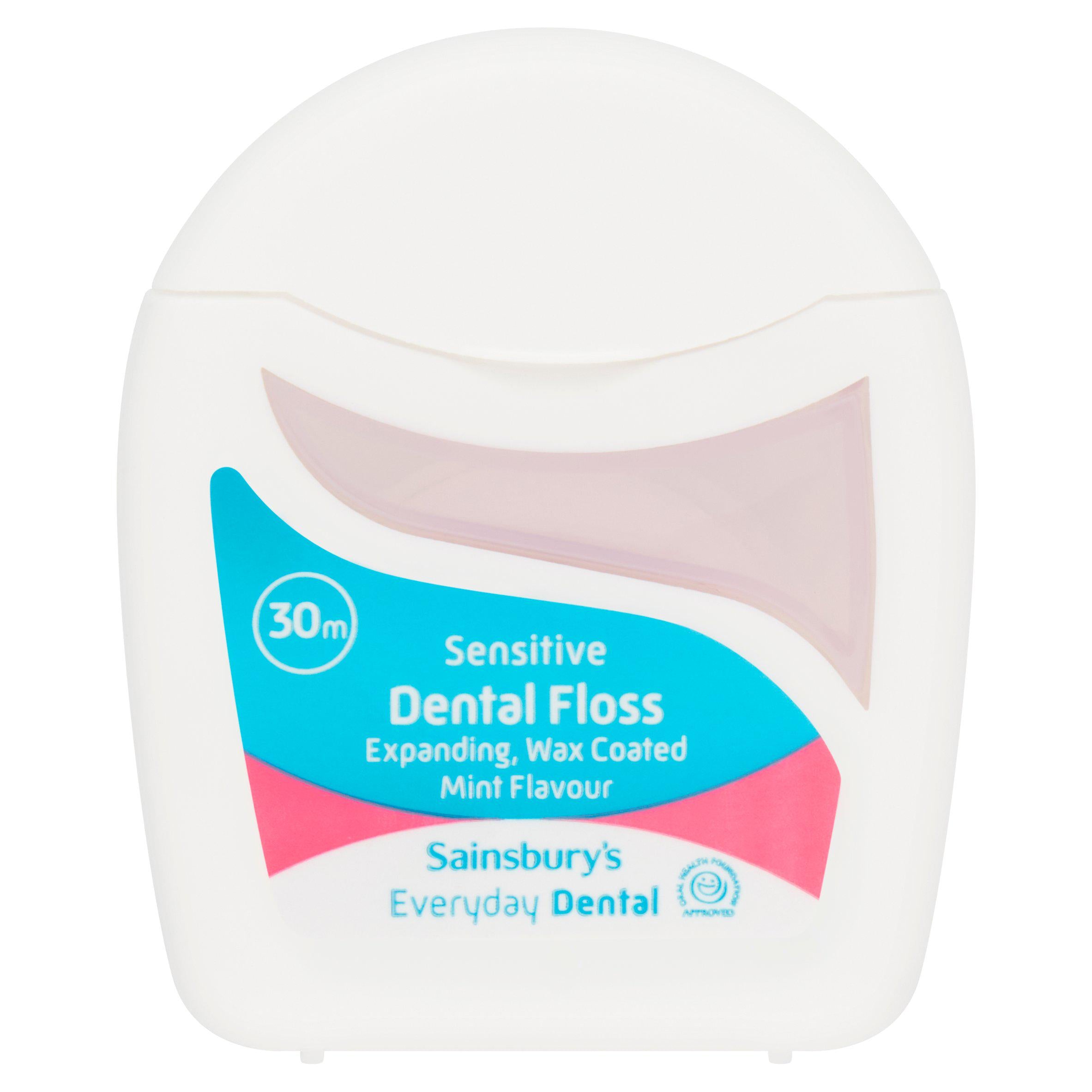 Sainsbury's sensitive mint dental floss 30m, imported from the UK