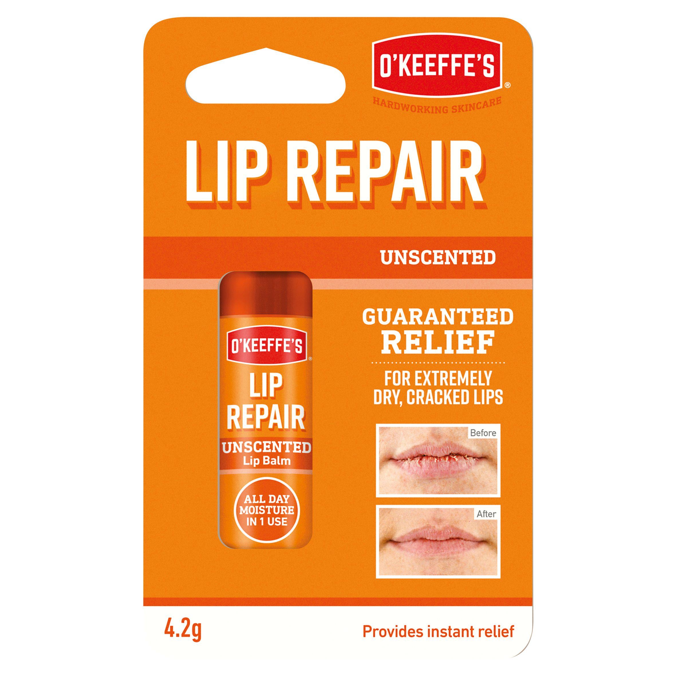O'Keeffe's Lip Repair unscented lip balm 4.2g, UK version