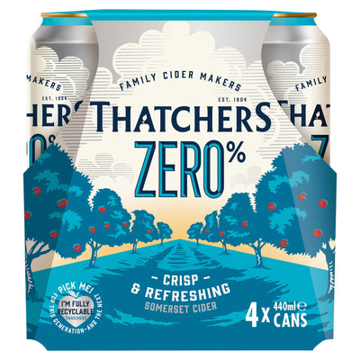 Sainsburys Thatchers 0.0% Alcohol Free Cider Cans 4 x 440ml- Buy online at McGrocer