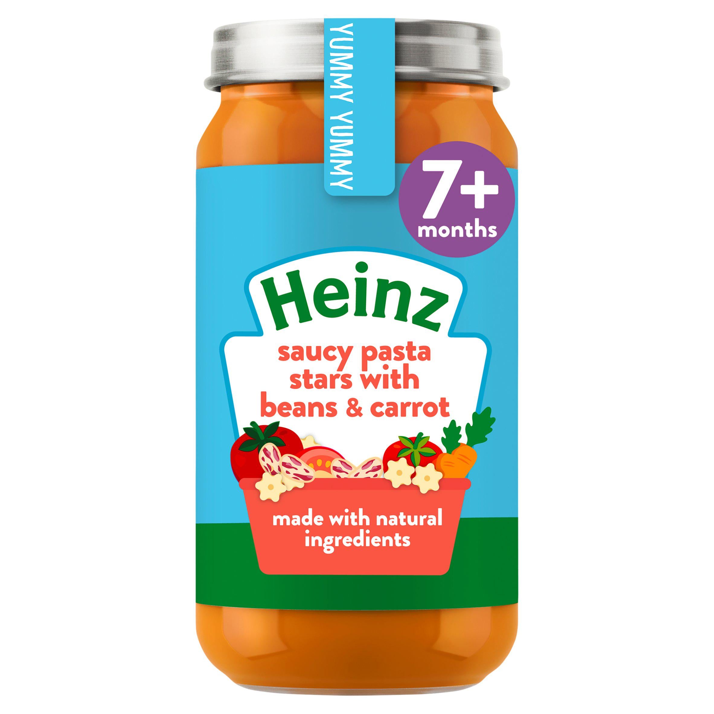 Heinz Saucy Pasta Stars with Beans and Carrot baby food 200g - British product