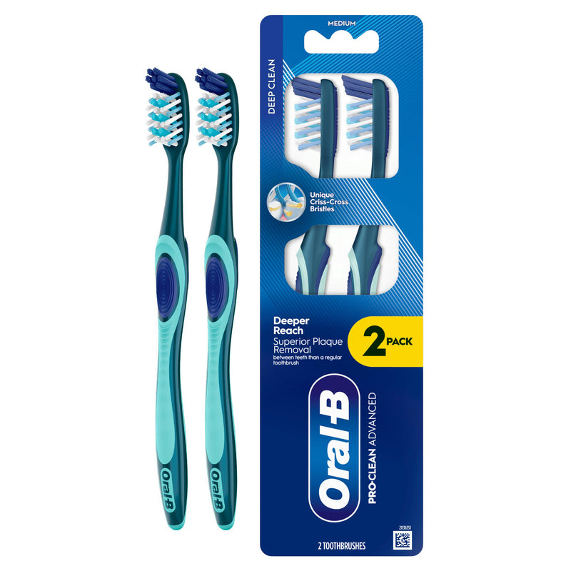 Oral-B Pro Clean Advanced manual toothbrush medium x2, imported from the UK
