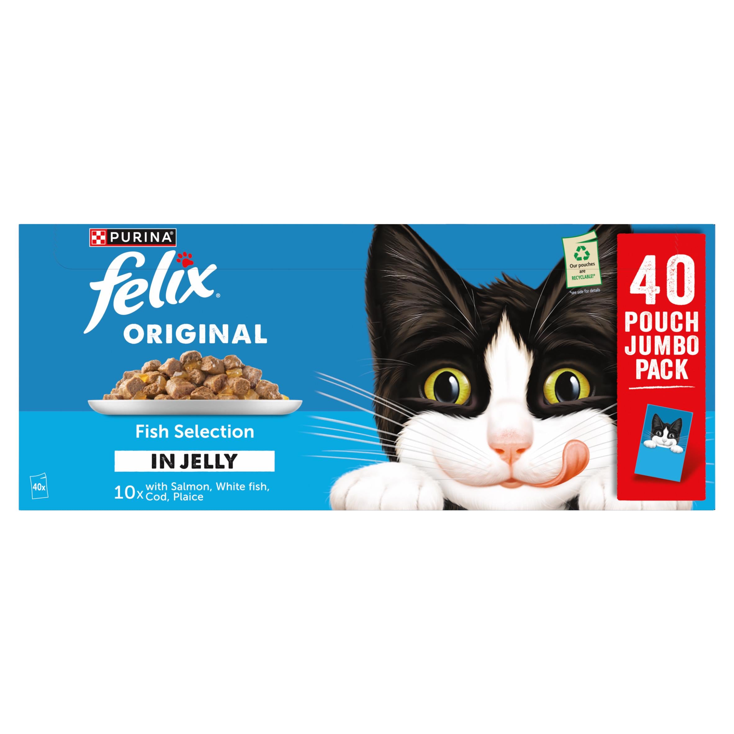 Felix Original Fish Selection in Jelly wet cat food 40x85g, UK version