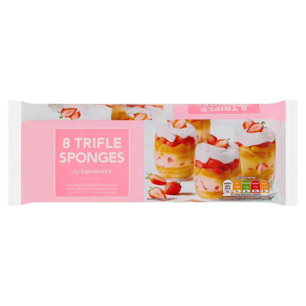 Sainsbury's vanilla trifle sponges 160g, UK version