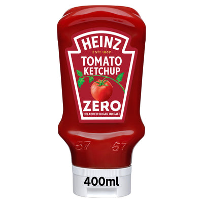 Sainsburys Heinz Tomato Ketchup Zero Added Sugar & Salt 400ml- Buy online at McGrocer