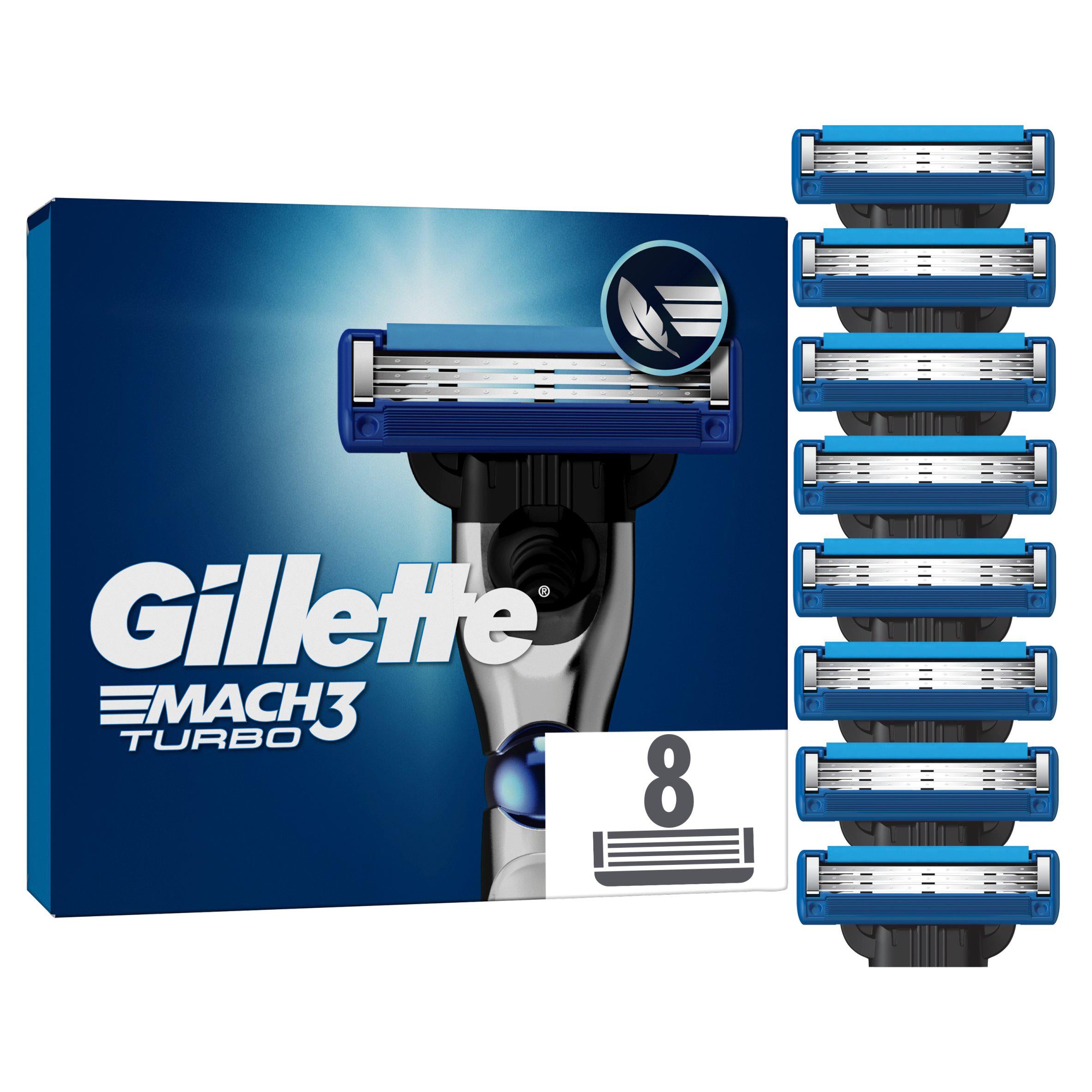 Gillette Mach 3 Turbo razor blades x8, imported from the UK