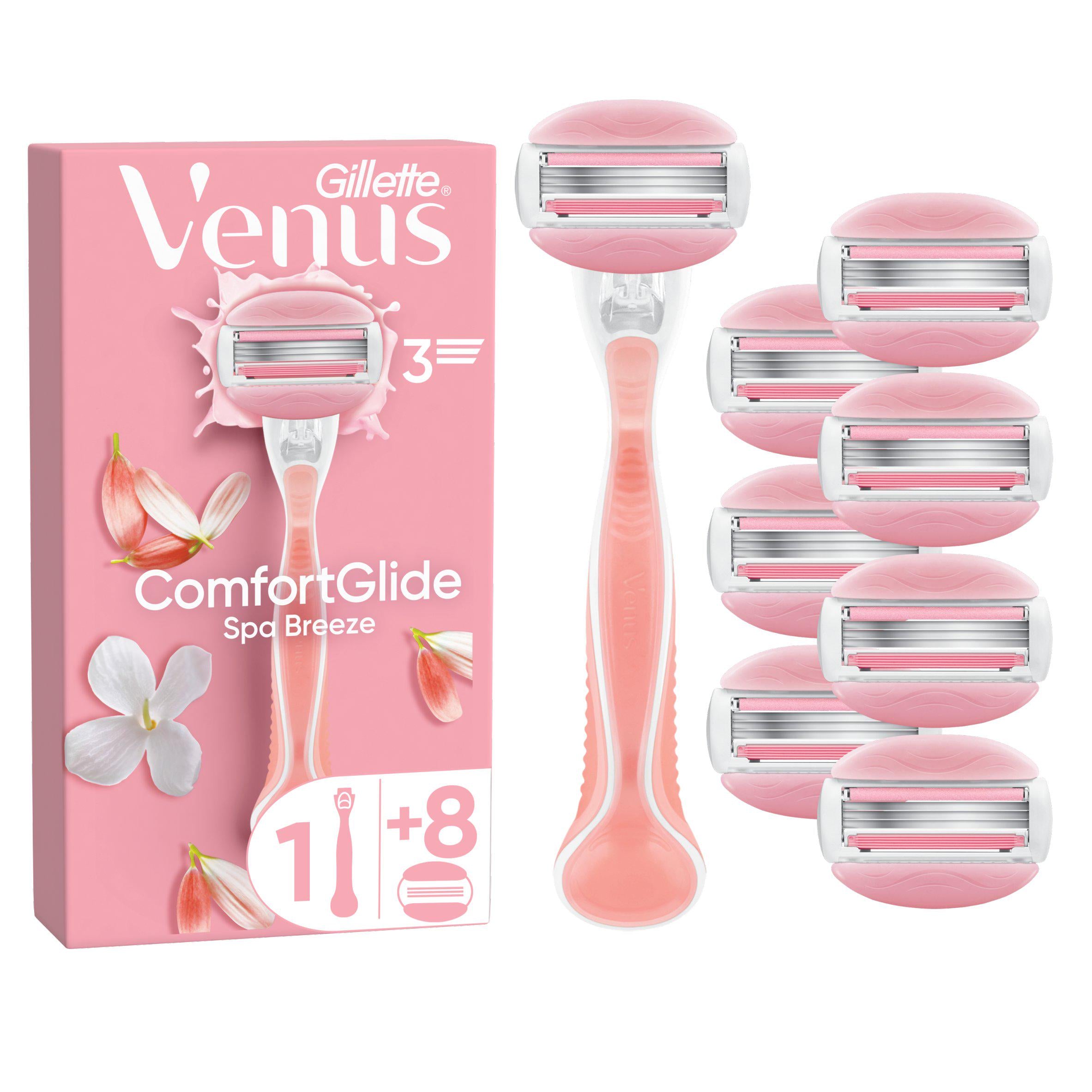 Venus razor blades Comfortglide Spa Breeze 8 count, imported from the UK