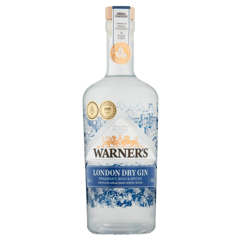 Warner's London Dry Gin 70cl, imported from the UK