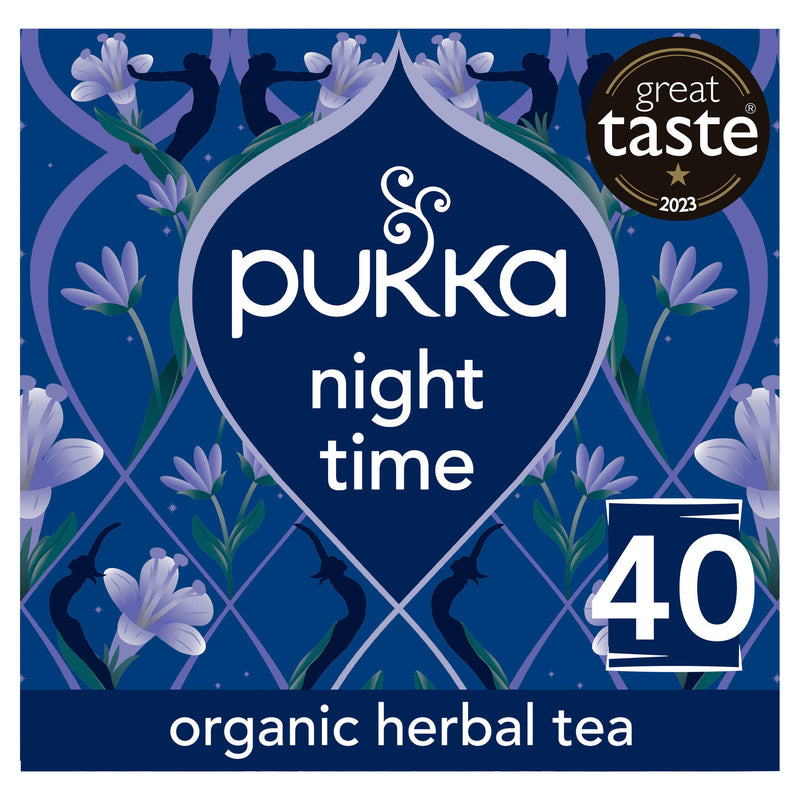 Pukka Organic Night Time Herbal Tea 40g, imported from the UK
