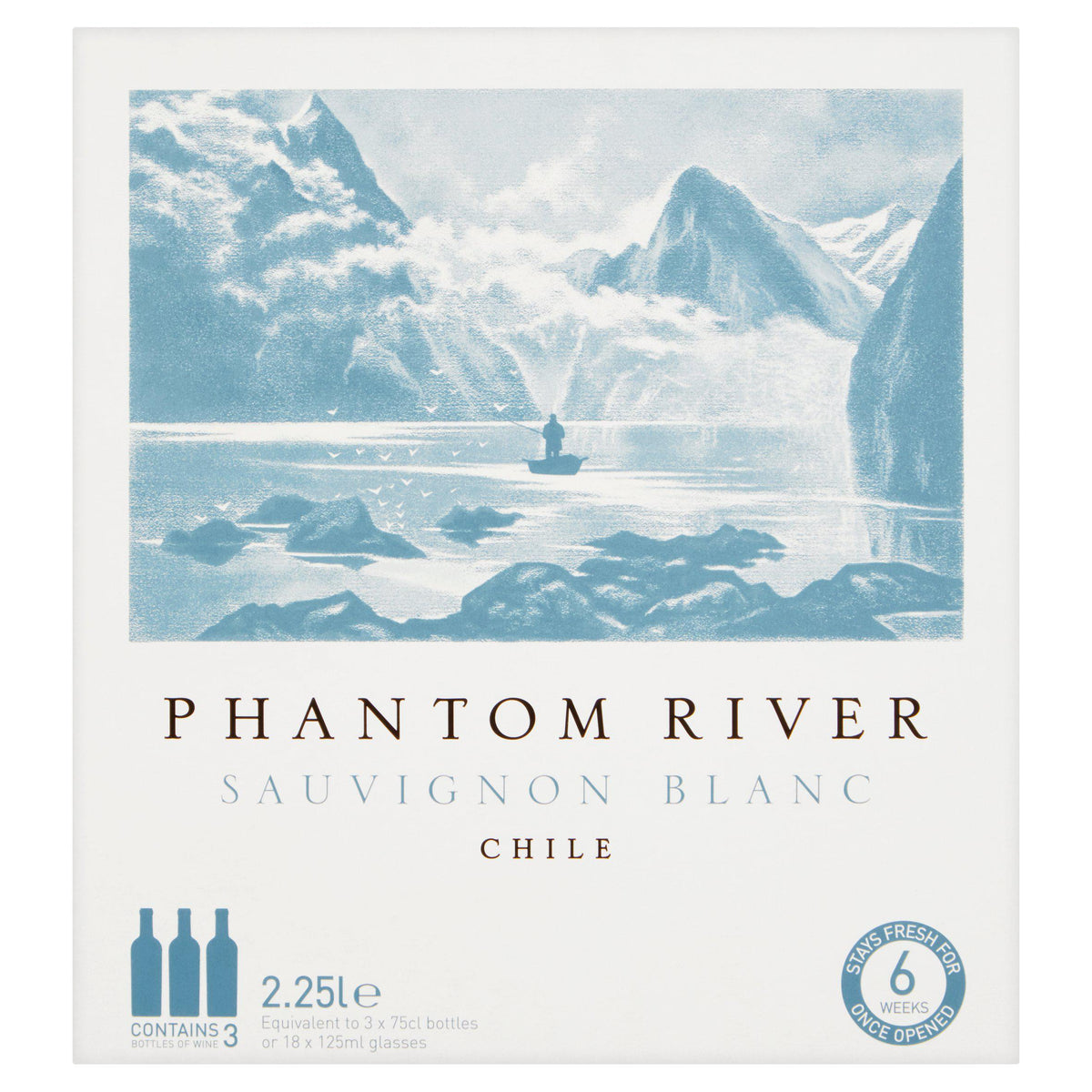 Phantom River Sauvignon Blanc box wine 2.25L, UK version