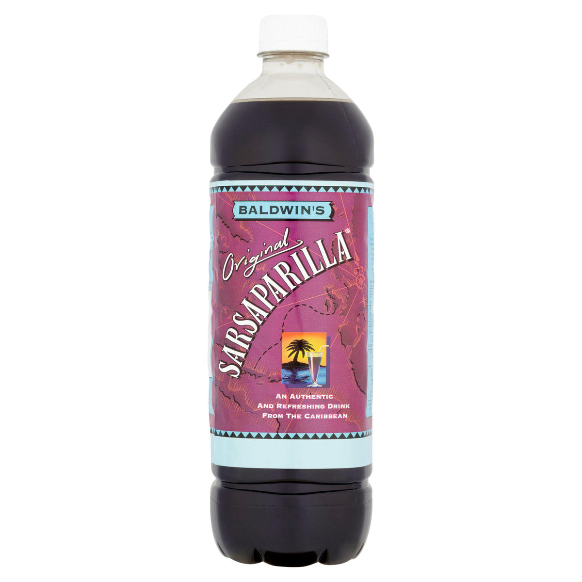 Baldwin's sarsaparilla flavoured soft drink concentrate 1L, UK version
