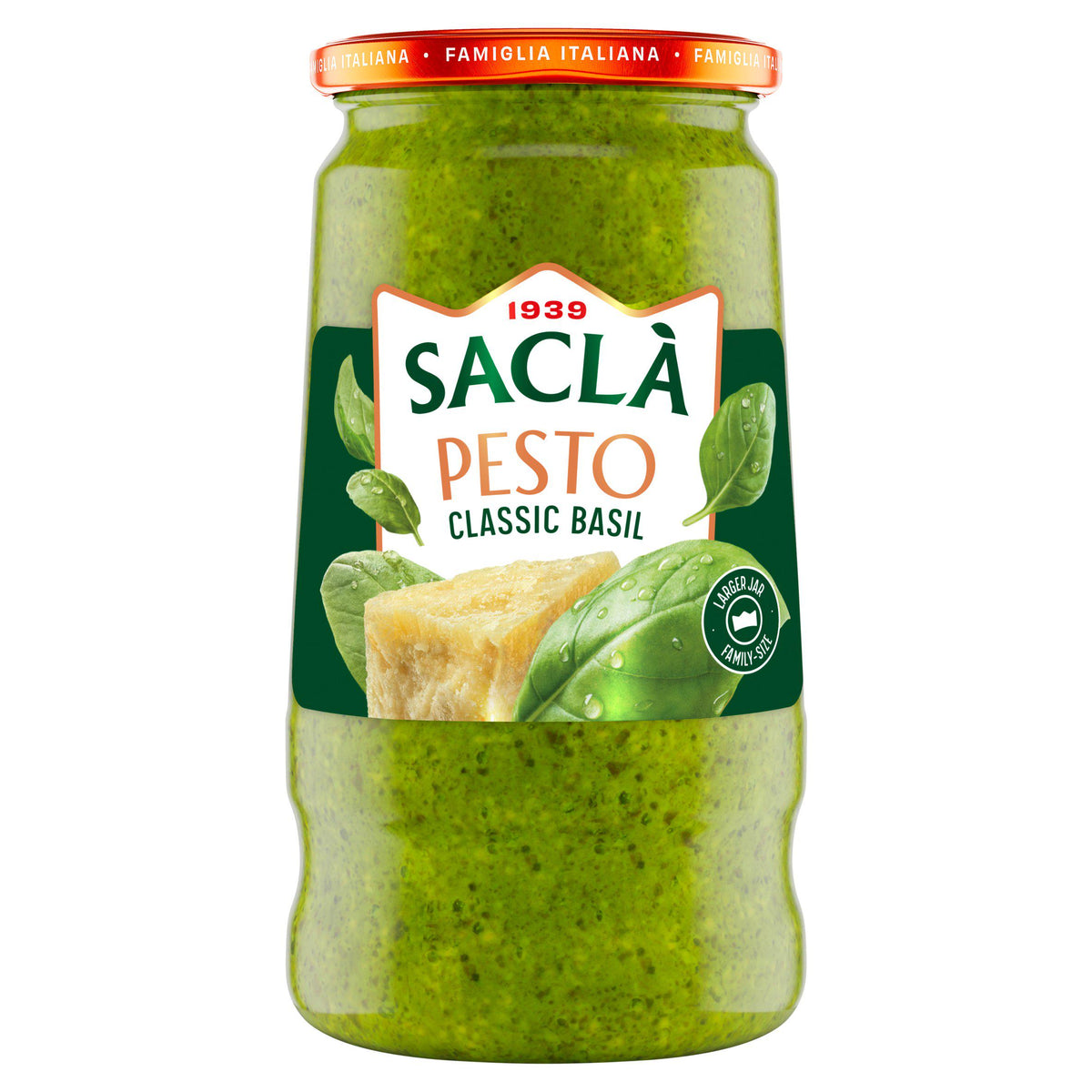 Sacla Classic Basil Pesto 290g, imported from the UK