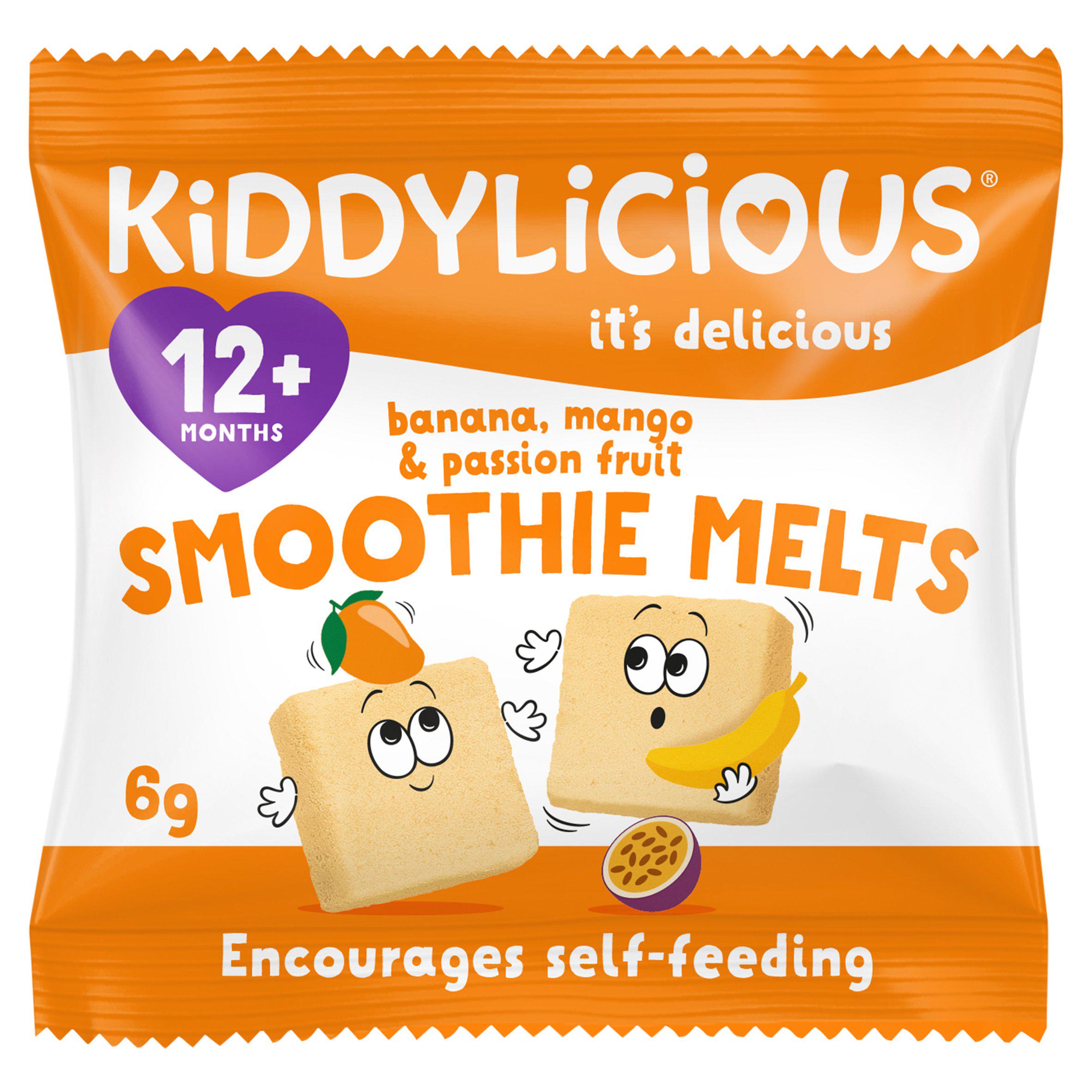 Kiddylicious smoothie melts banana mango passionfruit 6g - British product