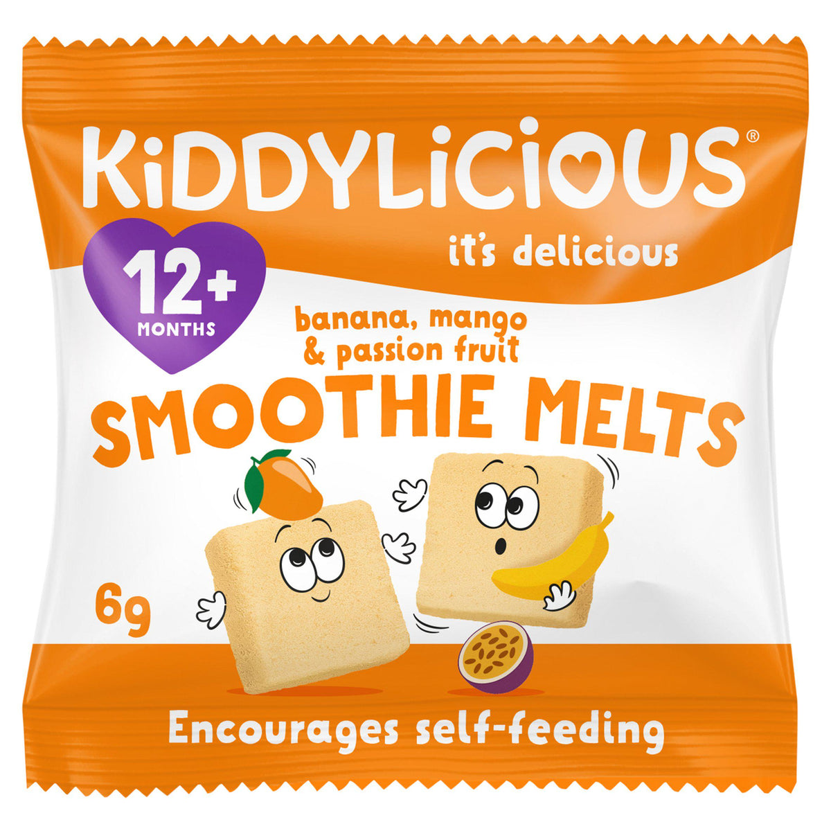Kiddylicious smoothie melts banana mango passionfruit 6g - British product