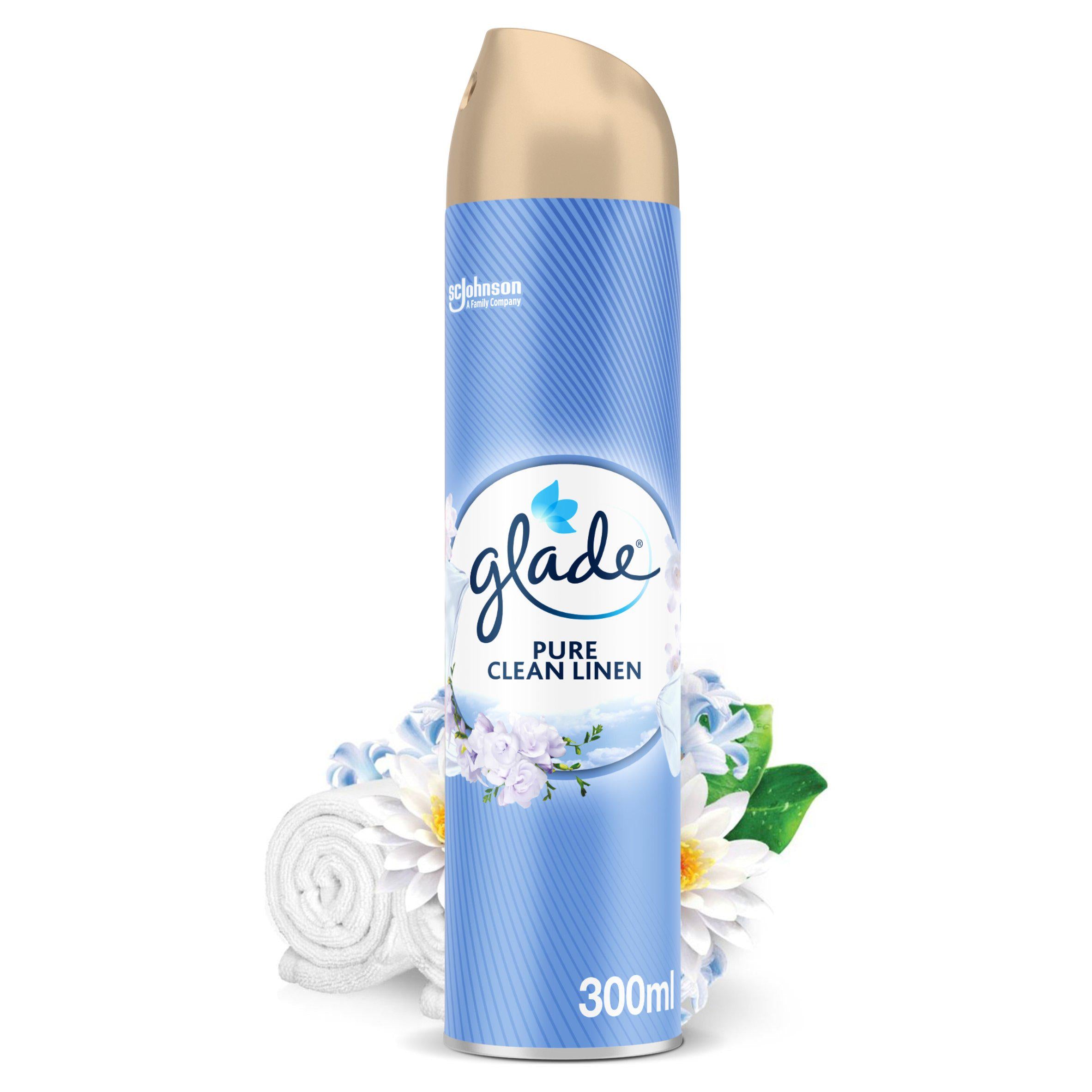 Glade aerosol air freshener Clean Linen 300ml (British brand)