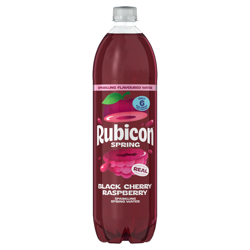 Rubicon Spring Black Cherry Raspberry flavoured sparkling water 1.5L - British product