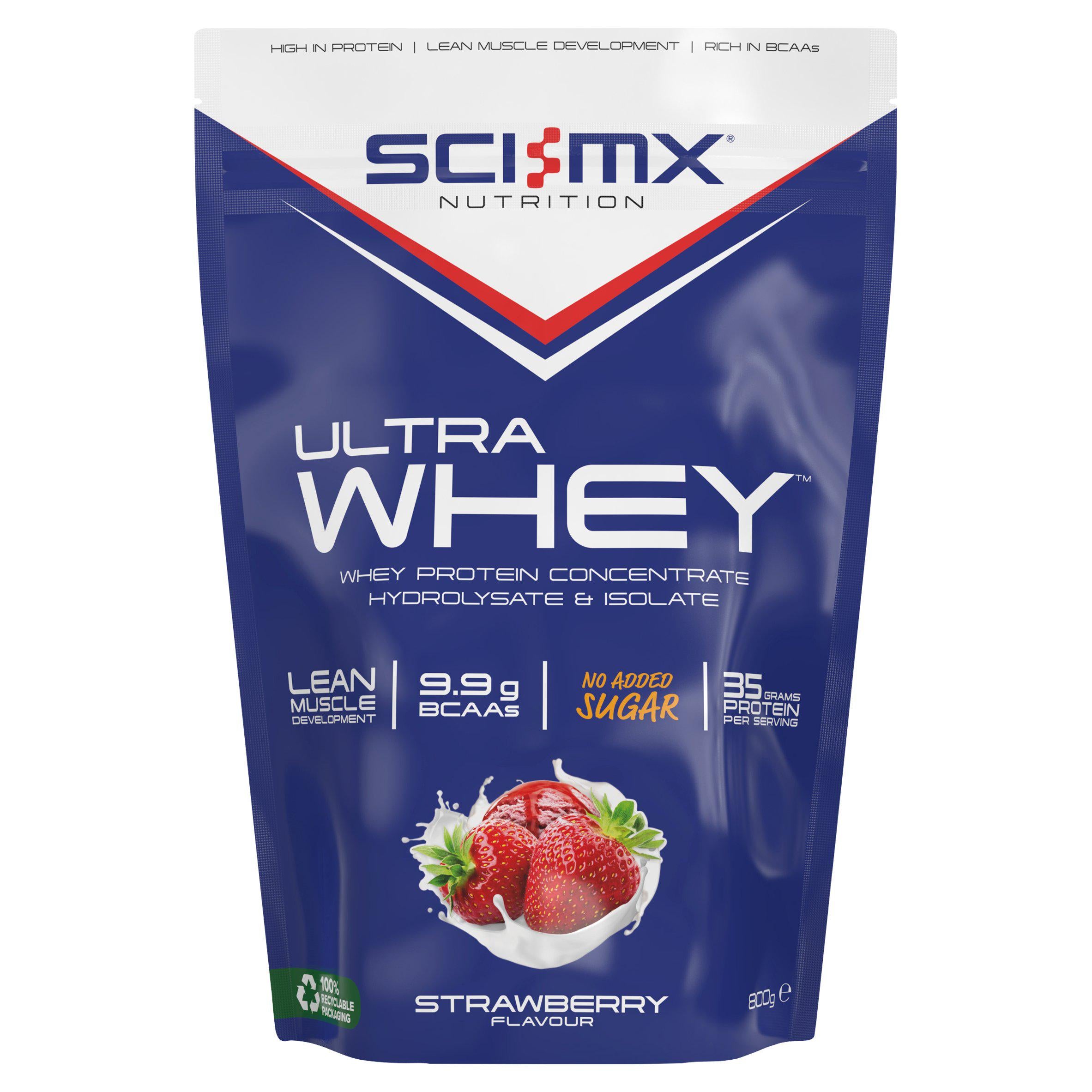 Sci-MX Nutrition strawberry whey protein 800g (British brand)